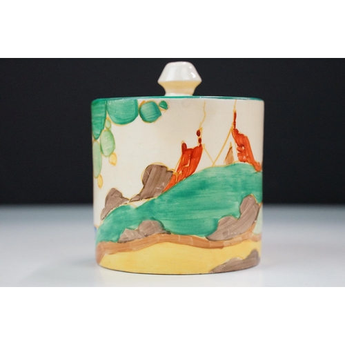 7 - Bizarre by Clarice Cliff selection of pottery pieces to include a Fantasque 'Secrets' vase hand pain... 