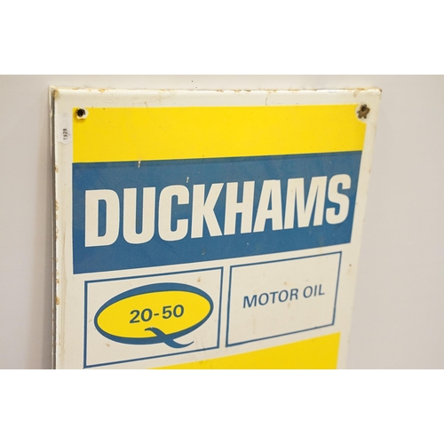 312 - Duckhams 20-50 Motor Oil advertising enamel sign and thermometer, by Burnham, London, 91.5 x 33cm