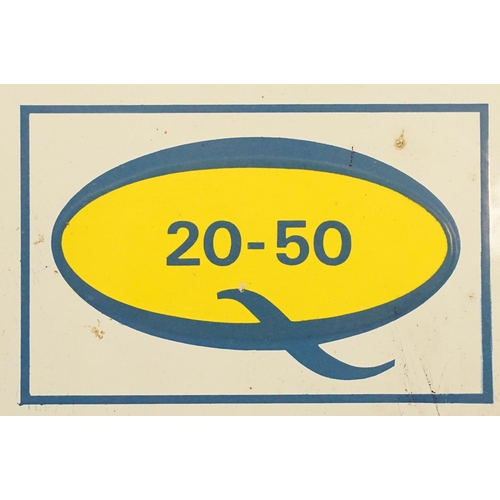 312 - Duckhams 20-50 Motor Oil advertising enamel sign and thermometer, by Burnham, London, 91.5 x 33cm