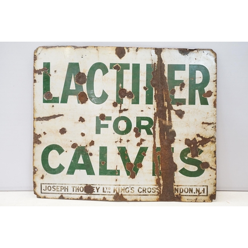 314 - Lactifer for Calves enamel sign, Joseph Thorley Ltd, King's Cross, London, N.!, Wood & Penfold, Lond... 