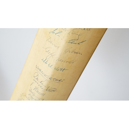 383 - Vintage Don Kenyon autograph handmade cricket bat signed by West Indies team, 1963, Australia, 1964,... 