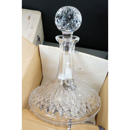 107 - Quantity of Waterford crystal to include six 'Lismore' sherry glasses, six 'Lismore' Goblets, Ships ... 