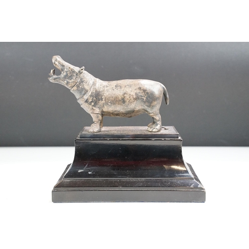 119 - Garrard & Co Ltd, 112 Regent Street W, silver plated model of a hippopotamus realistically modelled ... 