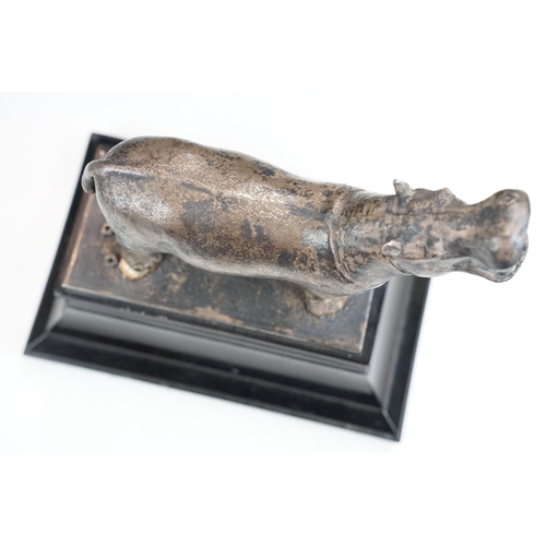 119 - Garrard & Co Ltd, 112 Regent Street W, silver plated model of a hippopotamus realistically modelled ... 