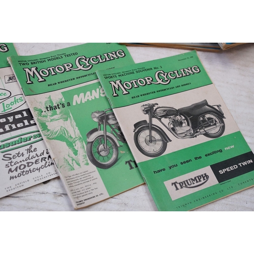 404A - Collection of over 30 1950s The Motorcycle Magazine to include write ups of various British motorcyc... 