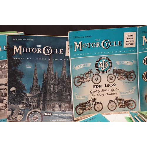 404A - Collection of over 30 1950s The Motorcycle Magazine to include write ups of various British motorcyc... 