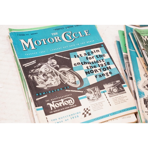 404A - Collection of over 30 1950s The Motorcycle Magazine to include write ups of various British motorcyc... 