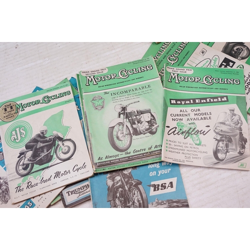 404A - Collection of over 30 1950s The Motorcycle Magazine to include write ups of various British motorcyc... 