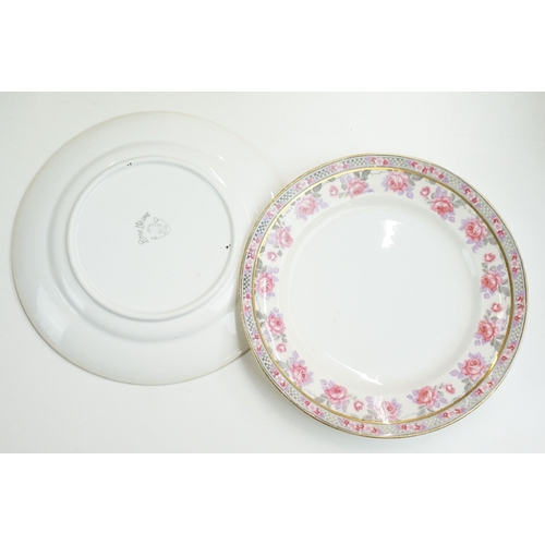 67 - Grafton China collection of 'Rose Neore' floral bordered items to include seven tea cups, twelve sau... 