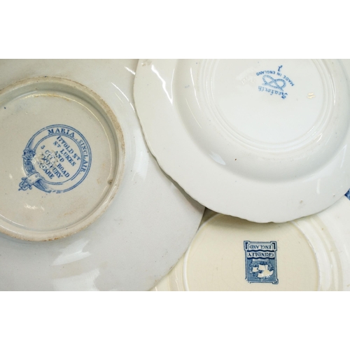 69 - Large varied assortment of Blue and white China pieces of many sizes to include Spode, Wedgwood, Spo... 