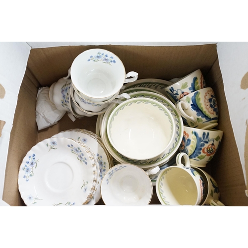 95 - New Chelsea, Staffs tea set to include sugar bowl, milk jug, six cups and saucers, three side plates... 