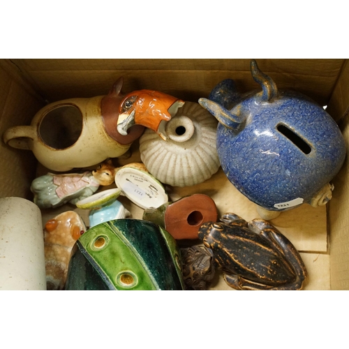 98 - Mixed ceramic and glass items to include Susie Cooper toast rack, Eichwald vase, two Royal wedding c... 