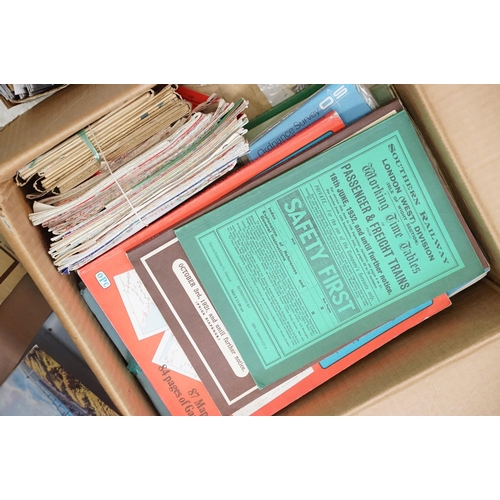 407 - A group of mixed ephemera to include railway related books, railway maps..etc.. together with a coll... 