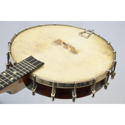 330 - Two banjos, one boxed and one in soft case, No makers marks