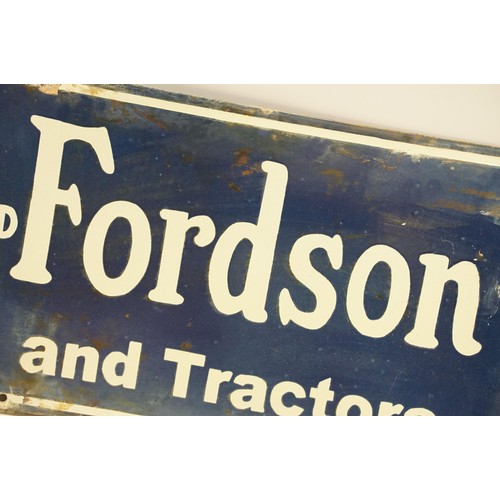 312A - Enamel Sign - Ford and Fordson Cars, Trucks and Tractors having a blue ground with white lettering. ... 