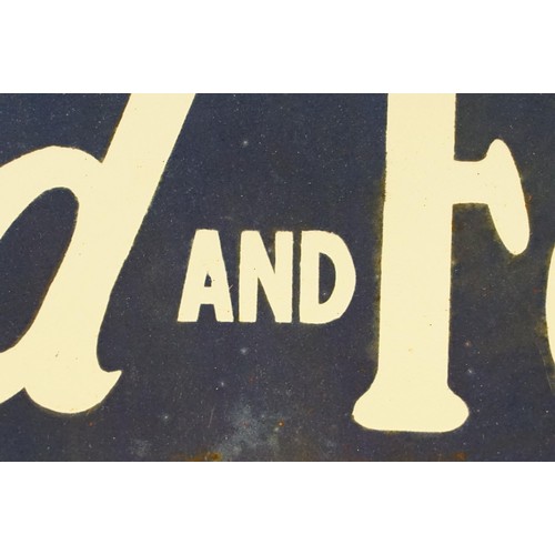 312A - Enamel Sign - Ford and Fordson Cars, Trucks and Tractors having a blue ground with white lettering. ... 