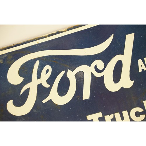 312A - Enamel Sign - Ford and Fordson Cars, Trucks and Tractors having a blue ground with white lettering. ... 