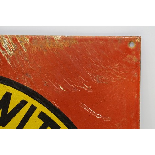 314A - Enamel sign - Fill Up With Shell having a red ground with clam shell design. Measures 46 x 46cm.