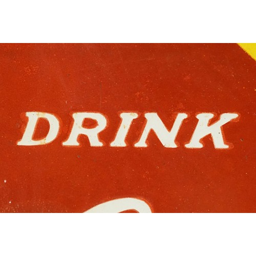 315A - Enamel Sign - Fountain Service Drink Coca - Cola of shield form with a green and red ground. Measure... 