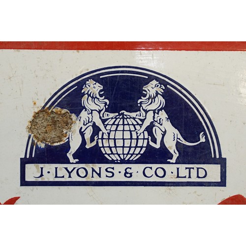 311 - Lyons Cooling News, 'We Sell Lyons' Ice Cream' enamel sign, 92 x 63cm