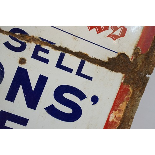 311 - Lyons Cooling News, 'We Sell Lyons' Ice Cream' enamel sign, 92 x 63cm