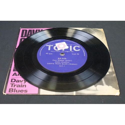 303 - Vinyl - Davy Graham, Alexis Korner ‎– 3/4 A.D. 7” E.P. on Topic Records TOP 70. UK 1962 pressing blu... 