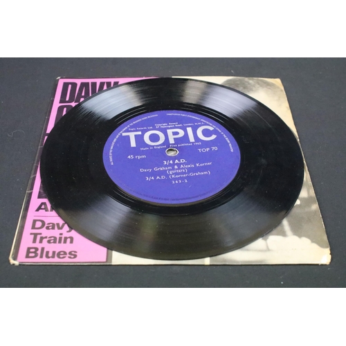 303 - Vinyl - Davy Graham, Alexis Korner ‎– 3/4 A.D. 7” E.P. on Topic Records TOP 70. UK 1962 pressing blu... 