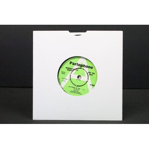 313 - Vinyl - 2 demo promo UK 7” singles by The Treetops to include: California My Way (Parlophone Records... 