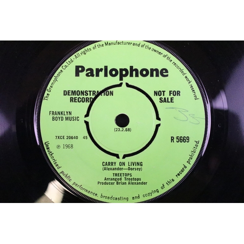 313 - Vinyl - 2 demo promo UK 7” singles by The Treetops to include: California My Way (Parlophone Records... 