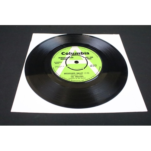 313 - Vinyl - 2 demo promo UK 7” singles by The Treetops to include: California My Way (Parlophone Records... 