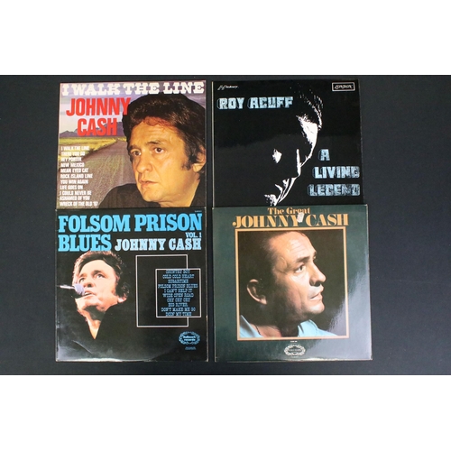 376 - Vinyl - Over 80 Country LPs to include Johnny Cash x 11, Roy Acuff, Guy Clark, Emmylou Harris x 3, B... 