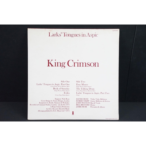 163 - Vinyl - 5 King Crimson LPs to include In The Court Of The Crimson King (pink rim), Red, USA, Lark's ... 