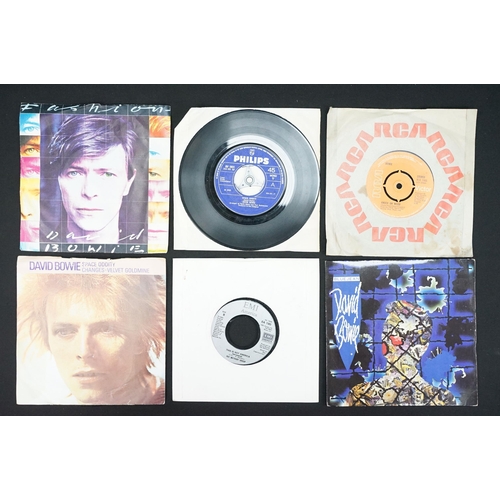 338 - Vinyl - 28 David Bowie 7” singles spanning his career including foreign pressings (German, South Afr... 