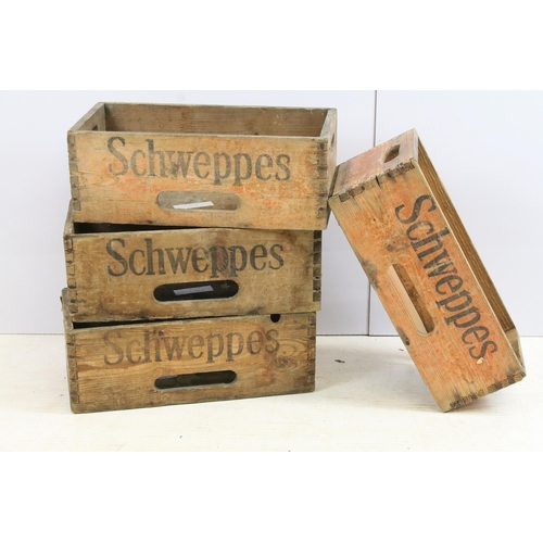 567A - Four early 20th century Schweppes crates, each approx 17.5cm high x 47cm wide x 22cm deep