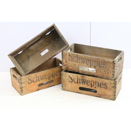 568 - Four early 20th century Schweppes crates, each approx 17.5cm high x 47cm wide x 22cm deep