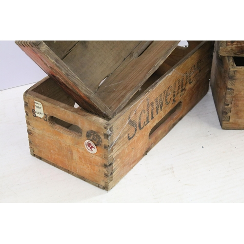 568 - Four early 20th century Schweppes crates, each approx 17.5cm high x 47cm wide x 22cm deep