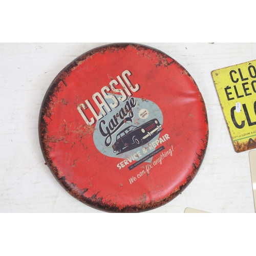 423 - Cloture Electrique Clotseul Agence metal sign, Voiture 16 & Voiture 35 signs, padded Classic garage ... 