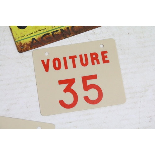 423 - Cloture Electrique Clotseul Agence metal sign, Voiture 16 & Voiture 35 signs, padded Classic garage ... 