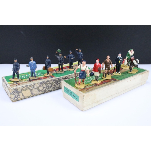 187 - Two boxed Hornby Series O gauge Modelled Miniatures metal trackside figure sets to include No 1 Stat... 