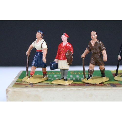 187 - Two boxed Hornby Series O gauge Modelled Miniatures metal trackside figure sets to include No 1 Stat... 