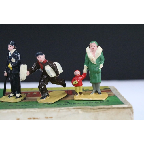 187 - Two boxed Hornby Series O gauge Modelled Miniatures metal trackside figure sets to include No 1 Stat... 
