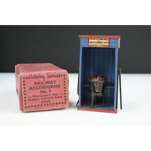 188 - Five boxed O gauge trackside accessories and sets to include Dinky No 1 Station Staff and 4 x Hornby... 