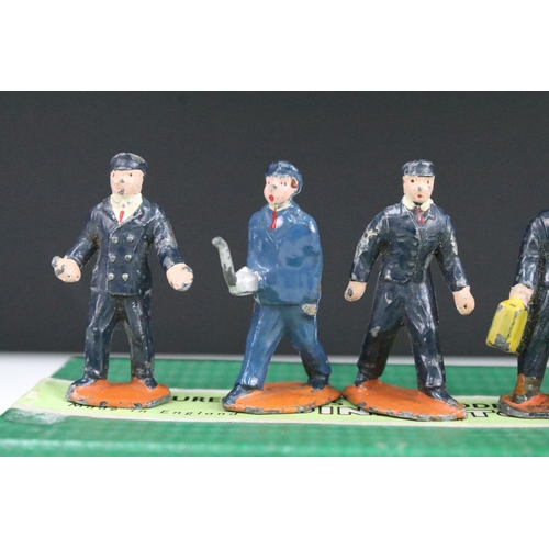 188 - Five boxed O gauge trackside accessories and sets to include Dinky No 1 Station Staff and 4 x Hornby... 