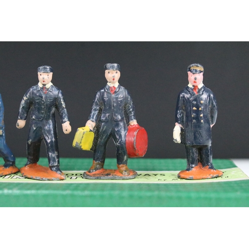 188 - Five boxed O gauge trackside accessories and sets to include Dinky No 1 Station Staff and 4 x Hornby... 