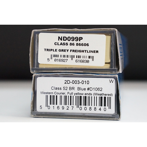 22 - Two cased Dapol N gauge locomotives to include ND099P Class 86 86606 Triple Grey Freightliner and 2D... 