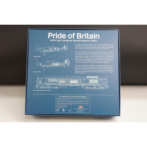 50 - Boxed Bachmann OO gauge 371-396K Pride of Britain 66731 Capt Tom Moore Special Collectors Edition tr... 