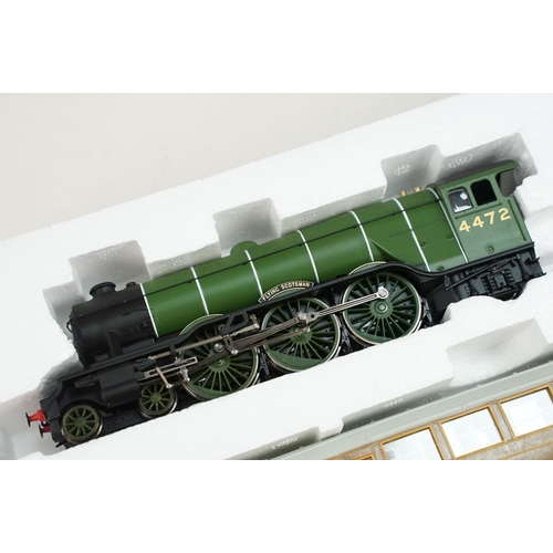 51 - Boxed Hornby OO gauge R1167 The Flying Scotsman train set, complete, sticker removal to box