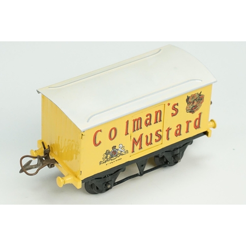 196 - 15 Hornby O gauge items of rolling stock to include Colmans Mustard Van, Palethorpes van, Royal Dayl... 
