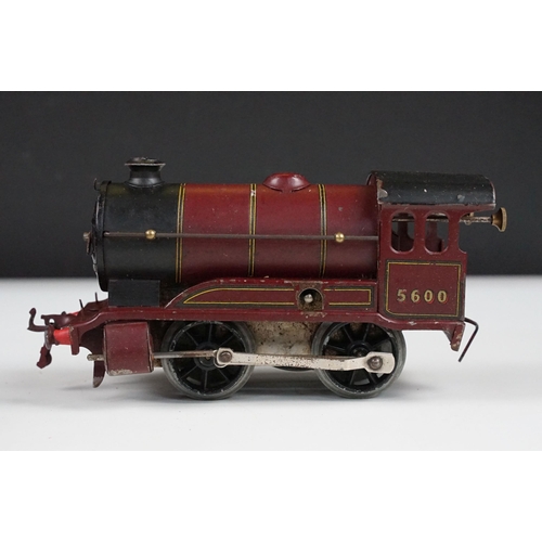 209 - Group of Hornby O gauge model railway to include boxed No 1 501 Clockwork Locomotive in LMS maroon w... 