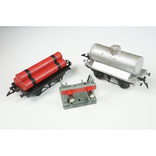 209 - Group of Hornby O gauge model railway to include boxed No 1 501 Clockwork Locomotive in LMS maroon w... 